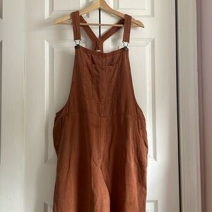 Aerie Rust Orange Long Pants Overalls